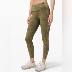 Lululemon High Rise Tight 25" *Ice Dye/Moss Green Women’s 6 Leggings LW5CTRS